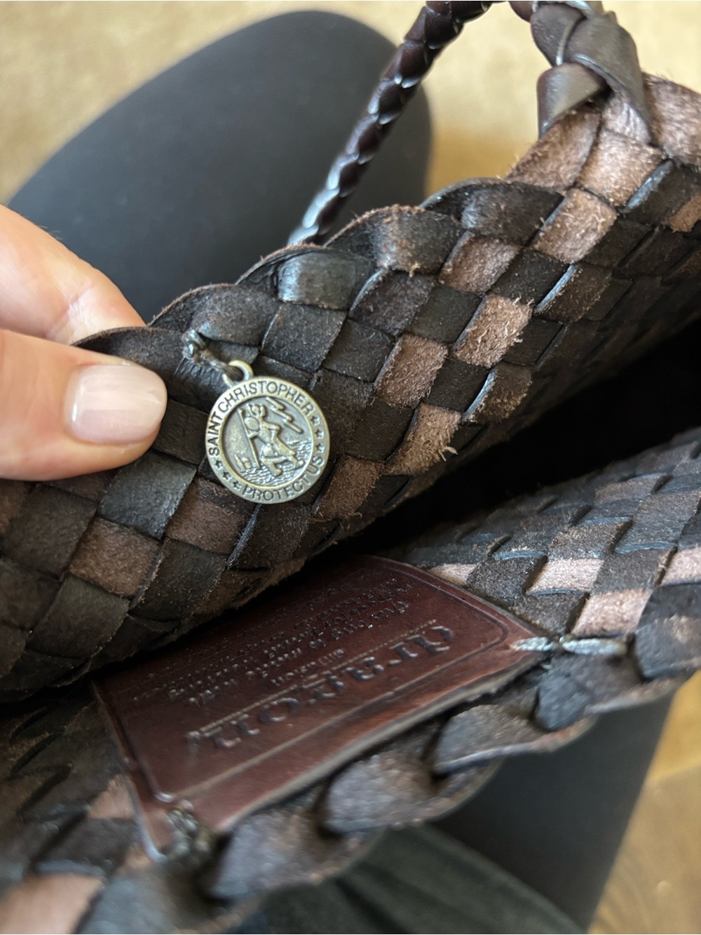 Dragon Diffusion Woven Leather Tote in Dark Brown - Picture 7 of 7